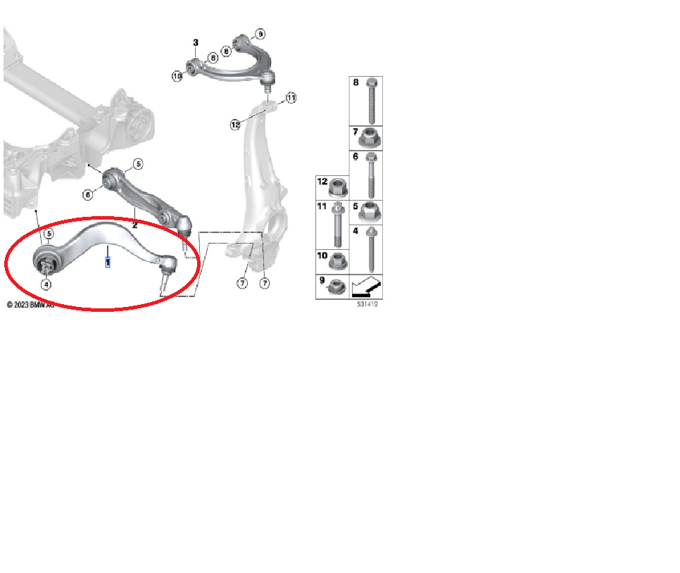 BMW G60 ÖN ÜST SALINCAK SAĞ 31108833032 BMW G60 ÖN ÜST SALINCAK SAĞ 31108833032 numaralı bu parça